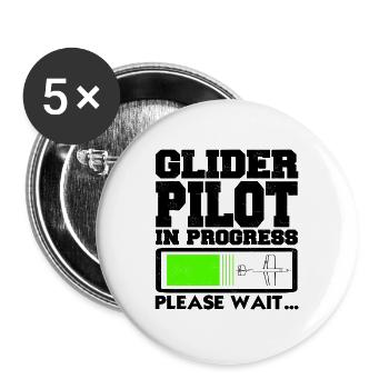 Segelfliegen Segelflieger - Buttons groß 56 mm (5er Pack) - Weiß - Vorne