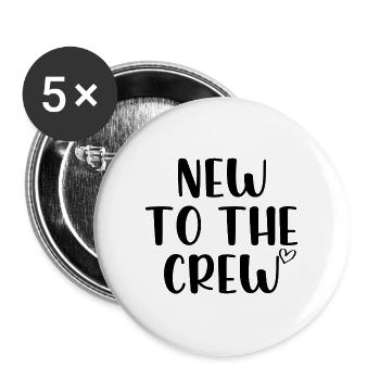 New to the crew - Buttons large 2.2''/56 mm (5-pack) - white - Front
