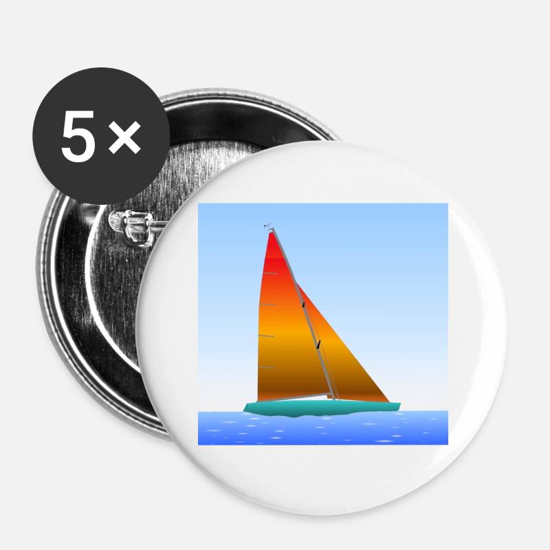 Sailing ship - Buttons large 2.2''/56 mm (5-pack) - white