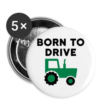 Born to drive tractors (Traktor mit Verdeck) - Buttons large 2.2''/56 mm (5-pack) - white - Front