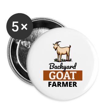 Backyard Goat Farmer Animal Farming Farm Funny - Buttons large 2.2''/56 mm (5-pack) - white - Front