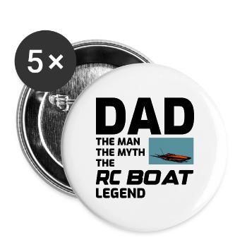 Rc Boat Racing Dad Race Powerboat Fathers day - Buttons large 2.2''/56 mm (5-pack) - white - Front
