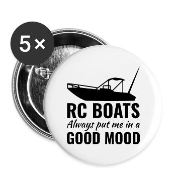 Rc Boat Racing Motorboot Schnellboot Offshore Rennen - Buttons groß 56 mm (5er Pack) - Weiß - Vorne