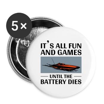 Rc Boat Racing Powerboat Speedboat Offshore Race - Buttons large 2.2''/56 mm (5-pack) - white - Front