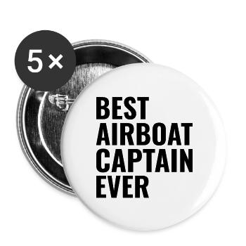 Airboat Fanboat Airboating Swamp boat Captain - Buttons large 2.2''/56 mm (5-pack) - white - Front