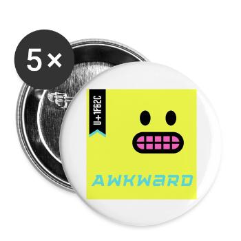 Emoji Day 2022 - Emoji Awkward - Design A - Buttons large 2.2''/56 mm (5-pack) - white - Front