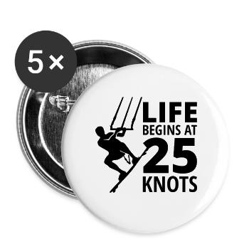 Kitesurfen Kiteboarding Kiteboarder Kitesurf - Buttons groß 56 mm (5er Pack) - Weiß - Vorne