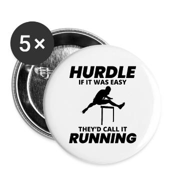 Hurdles Hurdling Hurdler Running Runner Athletes - Buttons large 2.2''/56 mm (5-pack) - white - Front