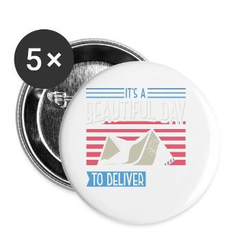 It's A Beautiful Day To Deliver Mail - Buttons groß 56 mm (5er Pack) - Weiß - Vorne