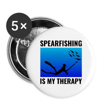 Pêche sous-marine Pêche sous-marine Pêche au harpon - Lot de 5 grands badges (56 mm) - blanc - Devant