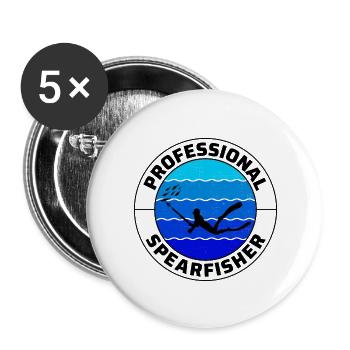 Pêche sous-marine Pêche sous-marine Pêche au harpon - Lot de 5 grands badges (56 mm) - blanc - Devant