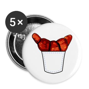 Croissant roulé en poche - Lot de 5 grands badges (56 mm) - blanc - Devant