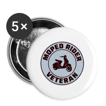 Scooter Rider Scootering Motorbike Moped Bike - Buttons large 2.2''/56 mm (5-pack) - white - Front