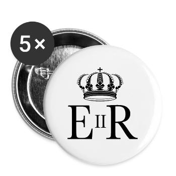 La reine Elizabeth II - Lot de 5 grands badges (56 mm) - blanc - Devant