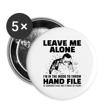 Soudage Soudeur Métal Construction Ferronnerie - Lot de 5 grands badges (56 mm) - blanc - Devant
