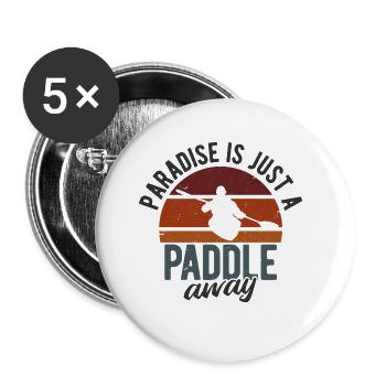 Paddel-Boot Kanu-Fahrer Für Kajak - Buttons groß 56 mm (5er Pack) - Weiß - Vorne