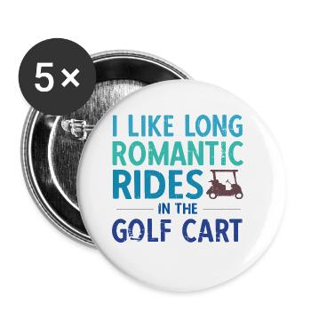 Golfplatz zum Golfen Golf - Buttons groß 56 mm (5er Pack) - Weiß - Vorne