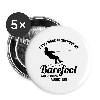 Barefoot skiing Water sport Motorboat - Buttons large 2.2''/56 mm (5-pack) - white - Front
