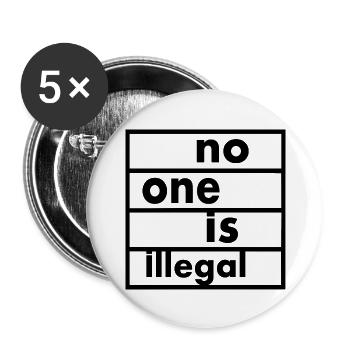 No one is illegal - Buttons large 2.2''/56 mm (5-pack) - white - Front
