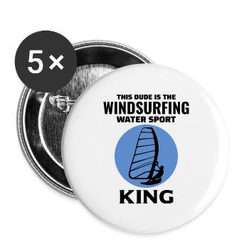 Windsurfing Windsurf Windsurfer Surf Water Sport - Buttons large 2.2''/56 mm (5-pack) - white - Front