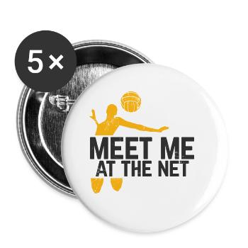 Volleyballer Spruch Für Volleyballspiel Volleyball - Buttons groß 56 mm (5er Pack) - Weiß - Vorne