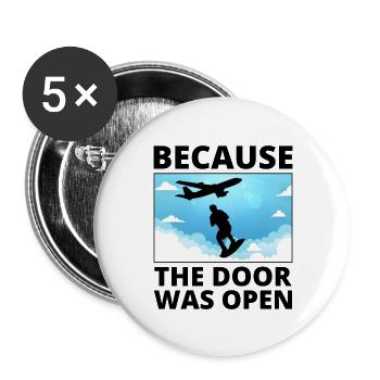 Skysurfing Skydiving Extreme Sport Skydiver Funny - Buttons large 2.2''/56 mm (5-pack) - white - Front