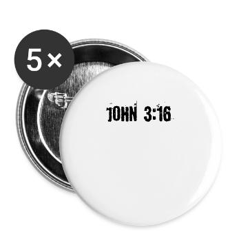 John 3:16 - Buttons large 2.2''/56 mm (5-pack) - white - Front