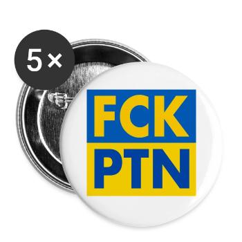 Fck ptn - Lot de 5 grands badges (56 mm) - blanc - Devant