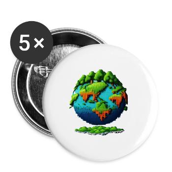 DreamEarth - Buttons large 2.2''/56 mm (5-pack) - white - Front