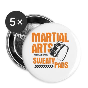 Mixed Martial Arts MMA - Buttons groß 56 mm (5er Pack) - Weiß - Vorne