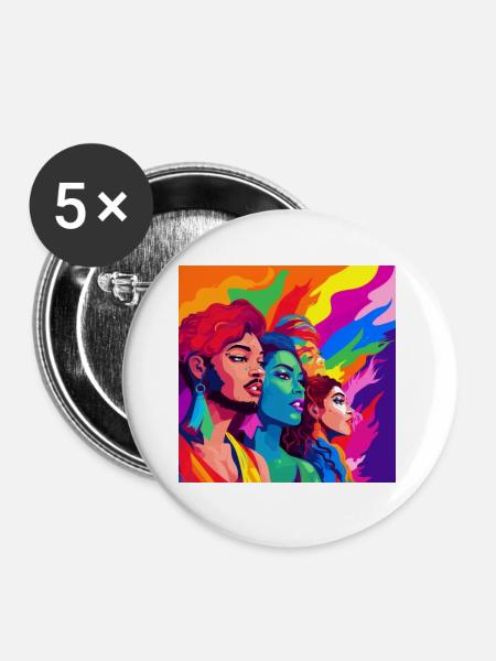 Queer People - Buttons groß 56 mm (5er Pack) - Weiß