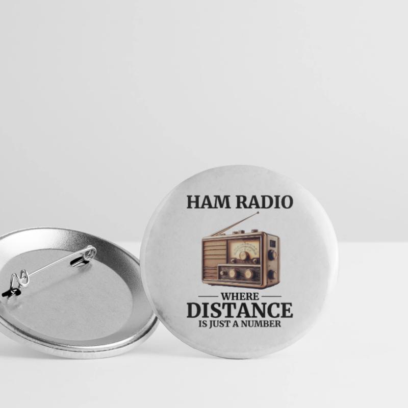 Vintage Ham Radio Operator Buttons large 2.2''/56 mm (5-pack)