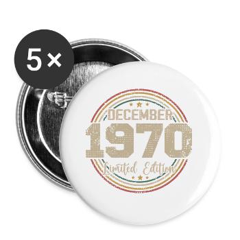 The legends were born in December 1970 - 1970 - Buttons large 2.2''/56 mm (5-pack) - white - Front