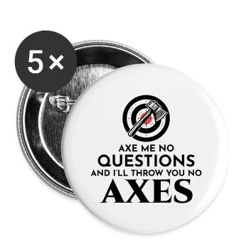 Axt Werfen Axt Werfer Holzfäller Vintage Lustig - Buttons groß 56 mm (5er Pack) - Weiß - Vorne