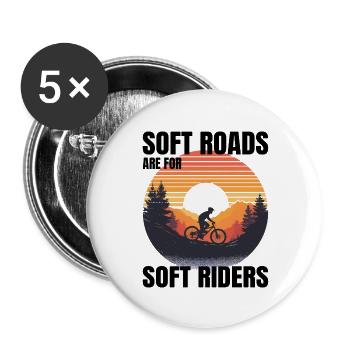 Scenic Gravel Riding Sunrise Soft Roads Not for Us - Buttons large 2.2''/56 mm (5-pack) - white - Front