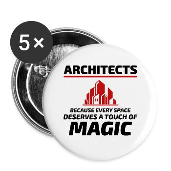 🏰 Architects: Adding Magic to Every Space! ✨ - Buttons large 2.2''/56 mm (5-pack) - white - Front