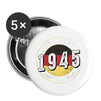 79 years old Vintage 1945 Jahrgangs 1945 - Buttons large 2.2''/56 mm (5-pack) - white - Front
