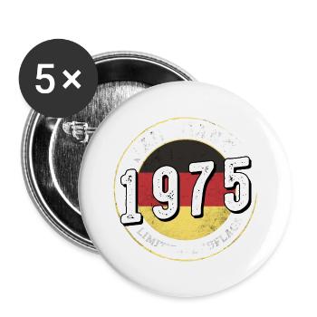 49 Jahre Jahrgang 1975 Jahrgang 1975 - Buttons groß 56 mm (5er Pack) - Weiß - Vorne