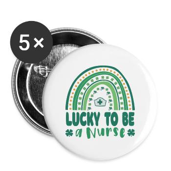 Le bonheur d’être infirmière - Lot de 5 grands badges (56 mm) - blanc - Devant