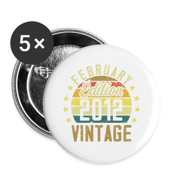 12th Anniversary - February 2012 Gift - 12th - Buttons large 2.2''/56 mm (5-pack) - white - Front