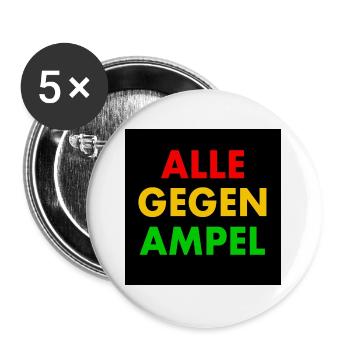 Alle gegen ampel - Buttons groß 56 mm (5er Pack) - Weiß - Vorne