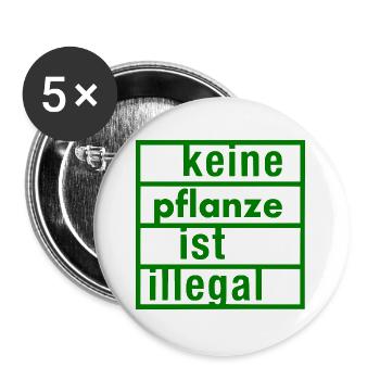 keine pflanze ist illegal - Buttons groß 56 mm (5er Pack) - Weiß - Vorne