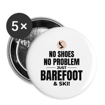 Barefoot Water Skiing Extreme Sports Barefooting - Buttons large 2.2''/56 mm (5-pack) - white - Front
