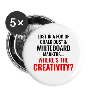 Travail Mèmes Bureau-Humour Lieu De Travail Drôle - Lot de 5 grands badges (56 mm) - blanc - Devant