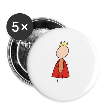 King Money Crown Human Symbol - Buttons large 2.2''/56 mm (5-pack) - white - Front