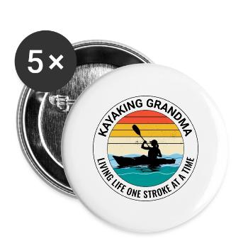 kayaking Gradma Kayak Canoe Kayaker Funny - Buttons large 2.2''/56 mm (5-pack) - white - Front
