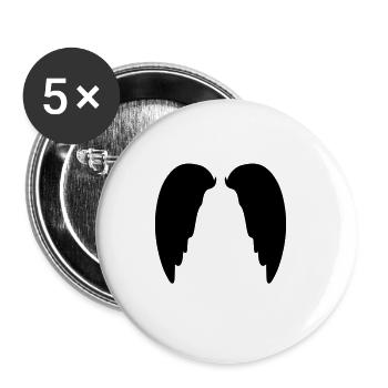 Flügel fliegen symbol Engel - Buttons groß 56 mm (5er Pack) - Weiß - Vorne