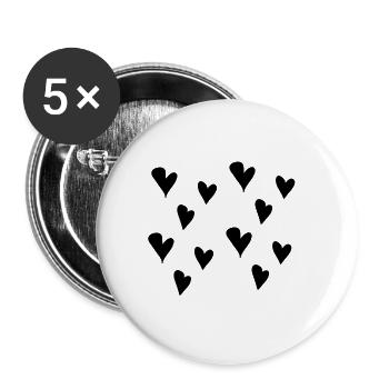 Heart Pattern Hearts Symbol Love - Buttons large 2.2''/56 mm (5-pack) - white - Front