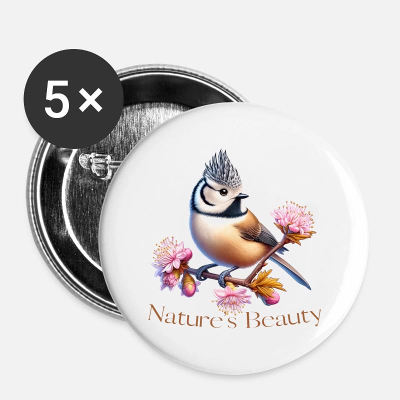 Crested - Buttons large 2.2''/56 mm (5-pack) - white