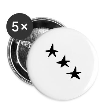 Formes Trois étoiles étoile Icône - Lot de 5 grands badges (56 mm) - blanc - Devant